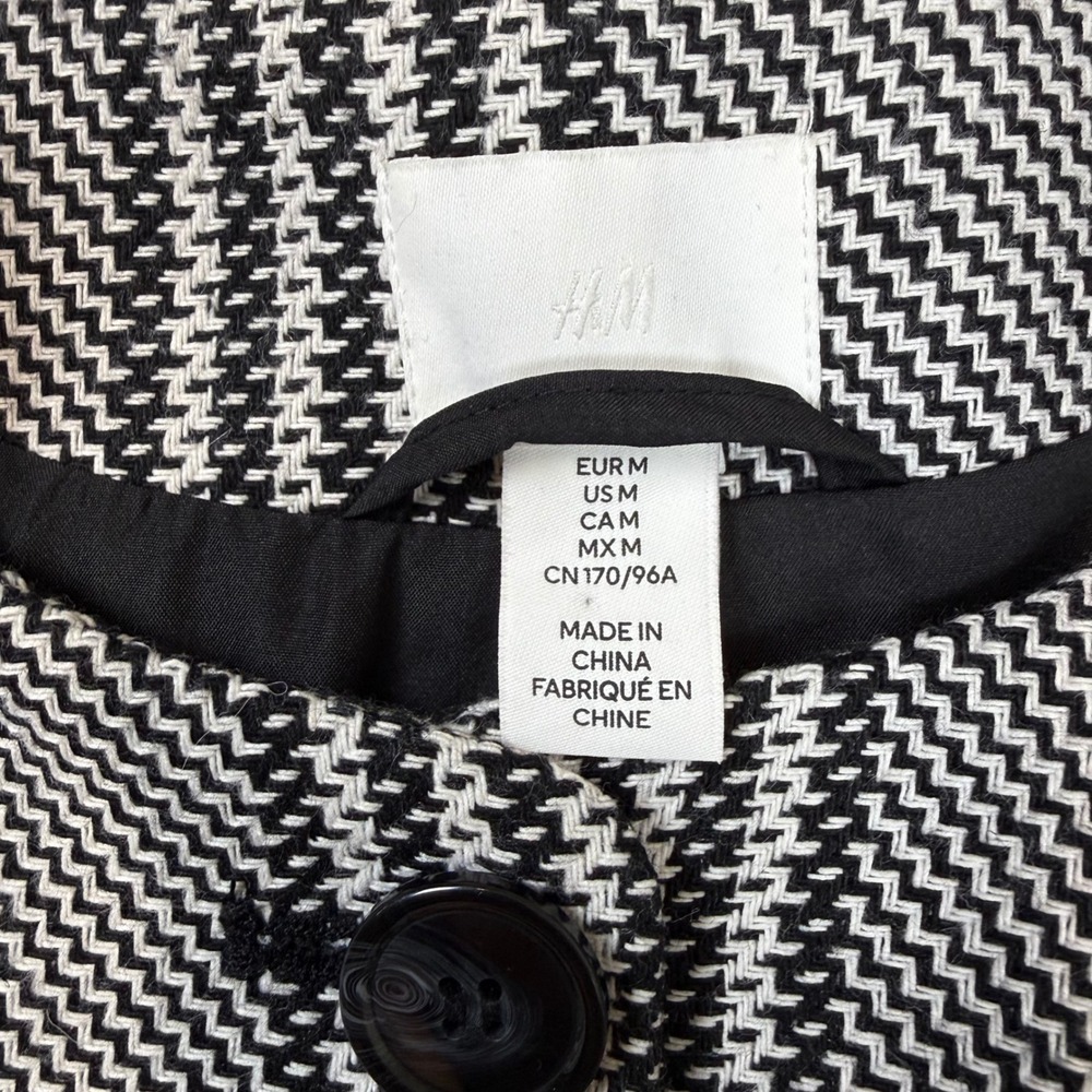 H&M Skirt Suit Set Women 8 & M Black White Glen Plaid Cropped Clueless Cher - Picture 7 of 9